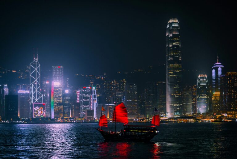 Skyline notturno di Hong Kong Skyline notturno di Hong Kong