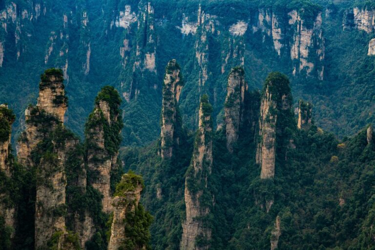 Pinnacoli di arenaria del Parco Nazionale di Zhangjiajie Pinnacoli di arenaria del Parco Nazionale di Zhangjiajie